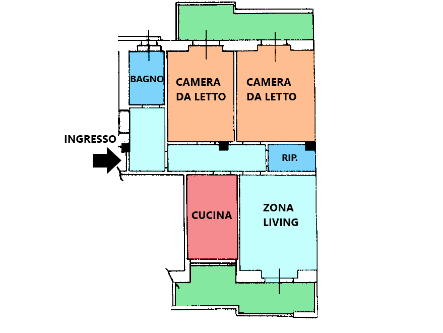 Planimetria di Appartamento a Bisceglie in zona centrale