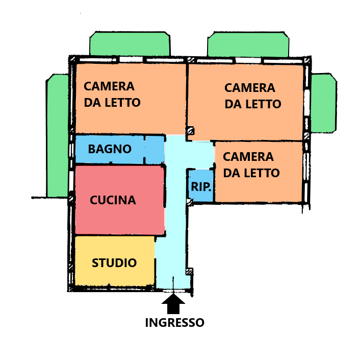 Planimetria di Appartamento ampio in zona centrale