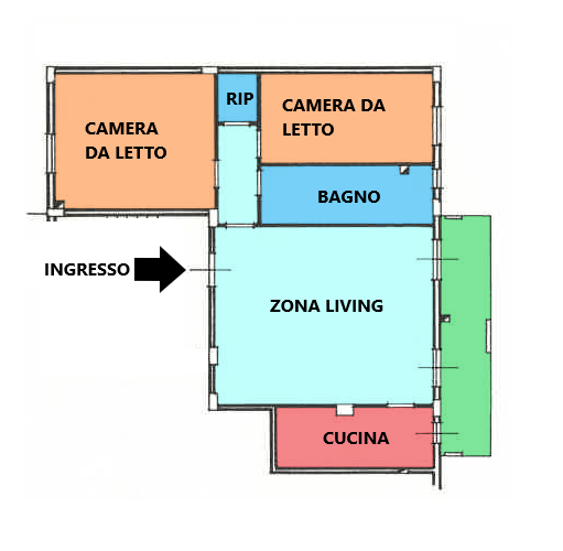 Planimetria di Appartamento con doppia esposizione