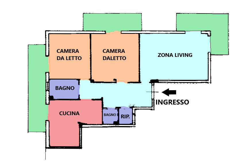 Planimetria di Appartamento con vista mare