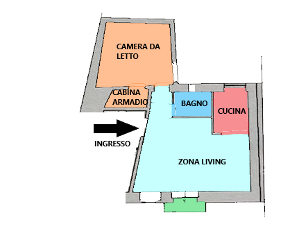 Planimetria di Bilocale in centro storico